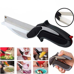 Stainless Steel Kitchen Scissors 2 in 1 Cutting Board  Chopper Clever Fruit Vegetable  Multifunctional Cutter